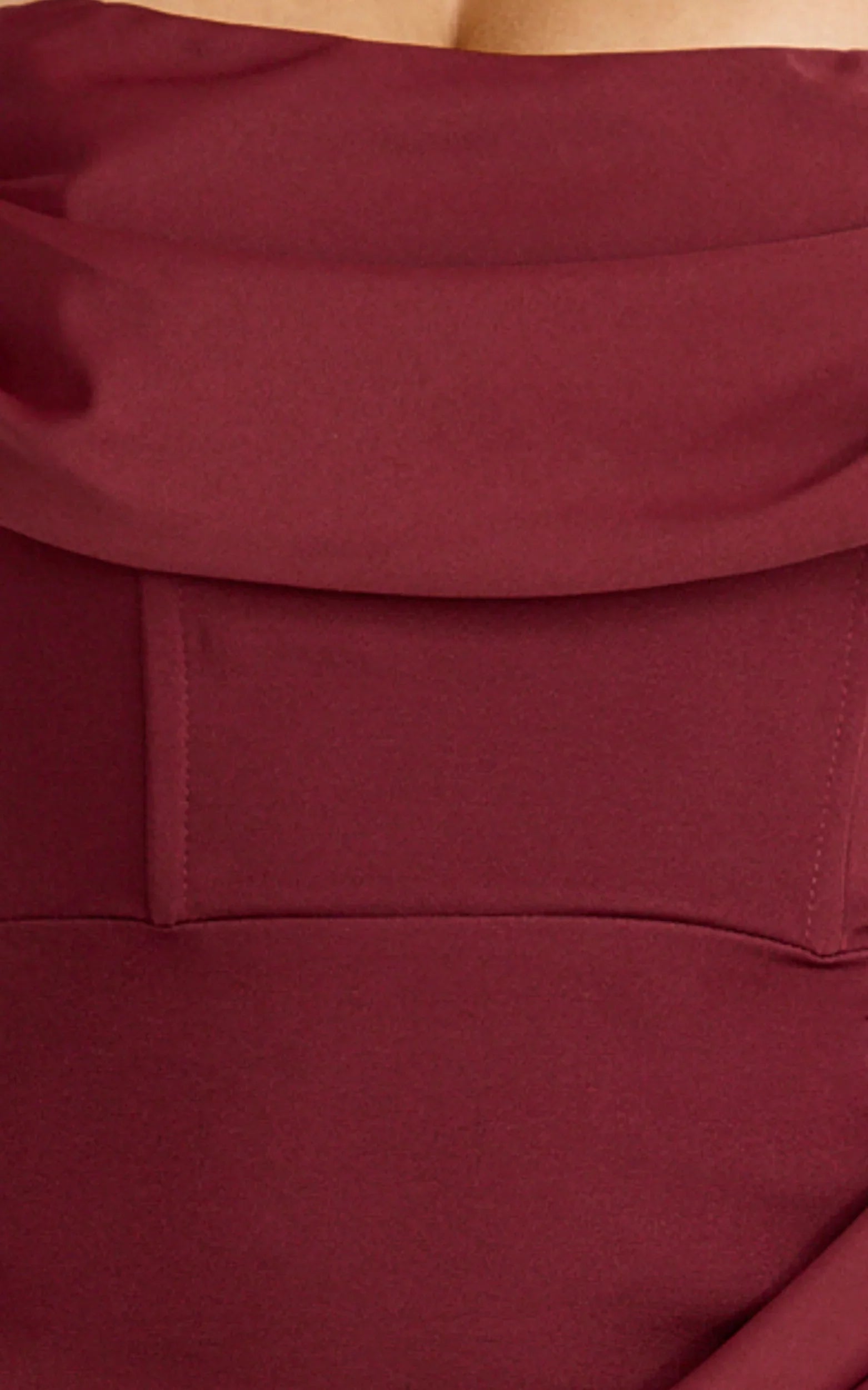 Phoebe Maxi Dress - Strapless Structured Bodice Drape Skirt Dress in Wine
