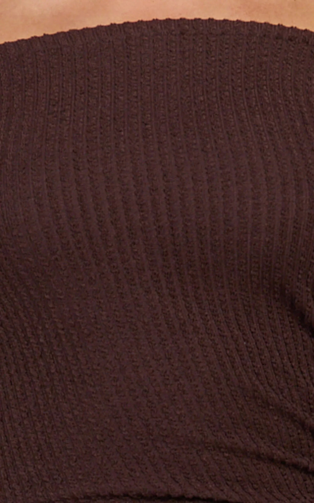 Ayla Maxi Dress - Off Shoulder Flared Sleeve Bodycon Dress in Chocolate