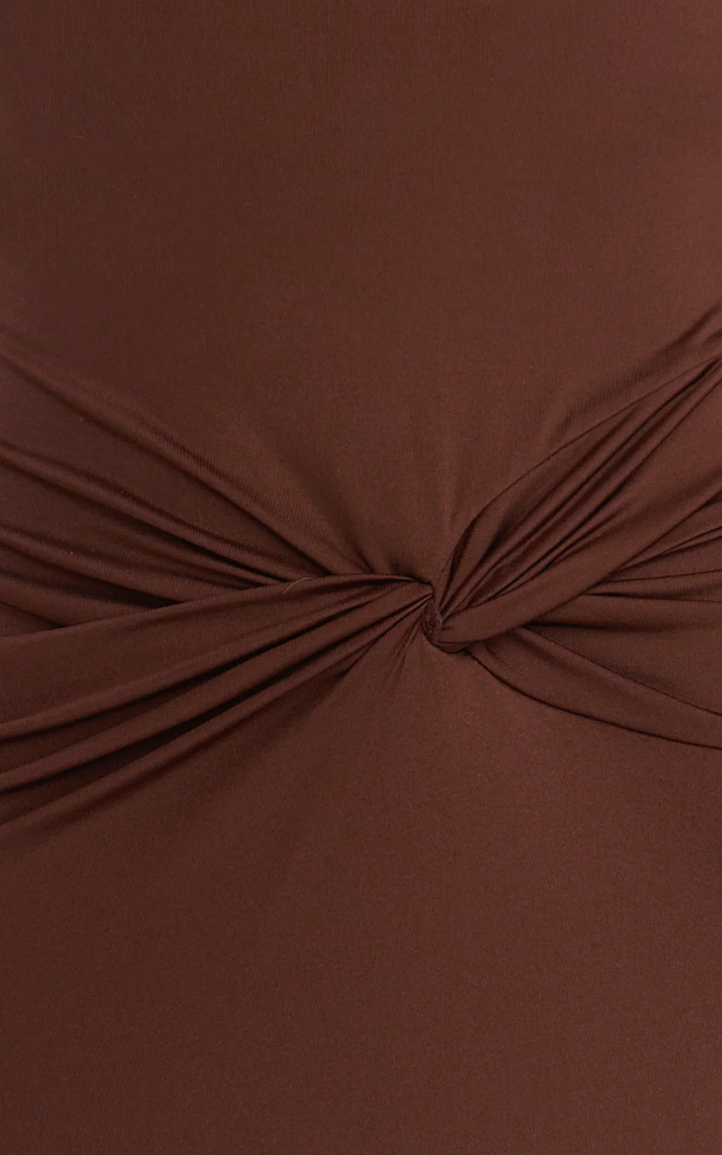 Olivia Maxi Dress - Halter Neck Front Twist Dress in Dark Chocolate
