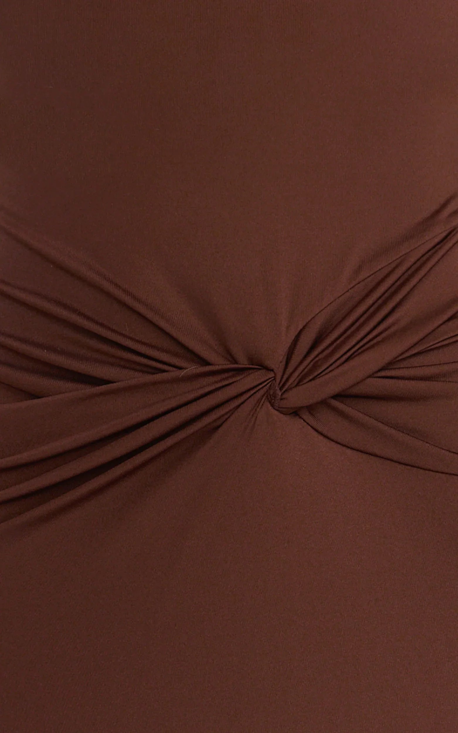 Olivia Maxi Dress - Halter Neck Front Twist Dress in Dark Chocolate