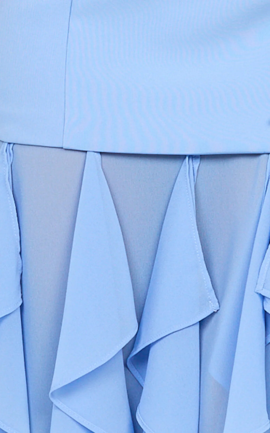 Selani Maxi Dress - Strapless Bodice Ruffle Hem Dress in Sky Blue