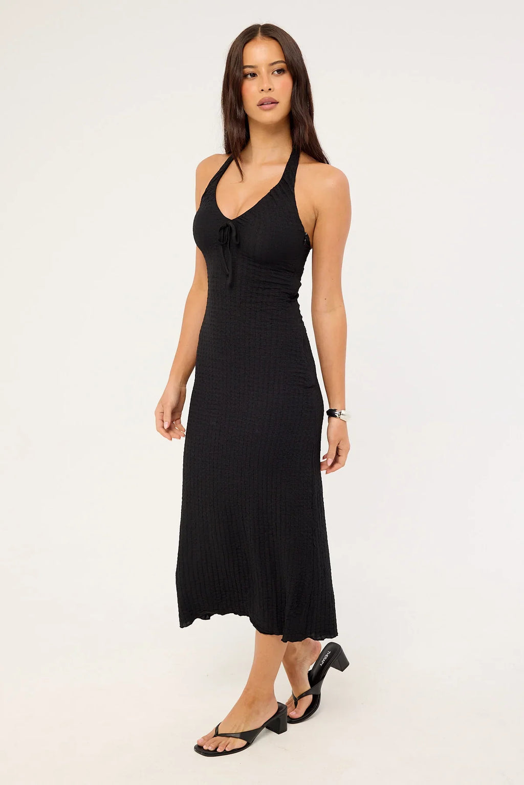 Perfect Stranger Winnie Halter Midi Dress Black