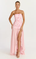 Electra Maxi Dress - Strapless Sequin Embellished  Dress in Soft Pink