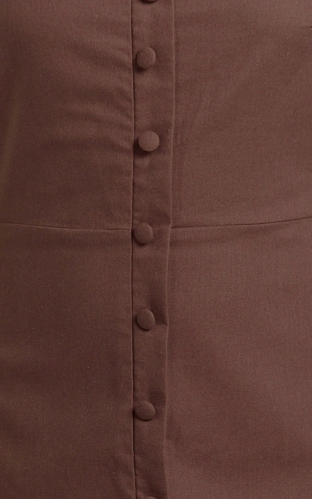 Marla Midi Dress - Square Neck Button Front Shift Dress in Chocolate