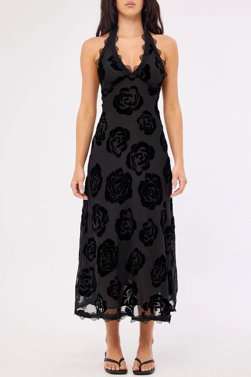 Lioness Stars Align Midi Dress Burnt Noir Rose