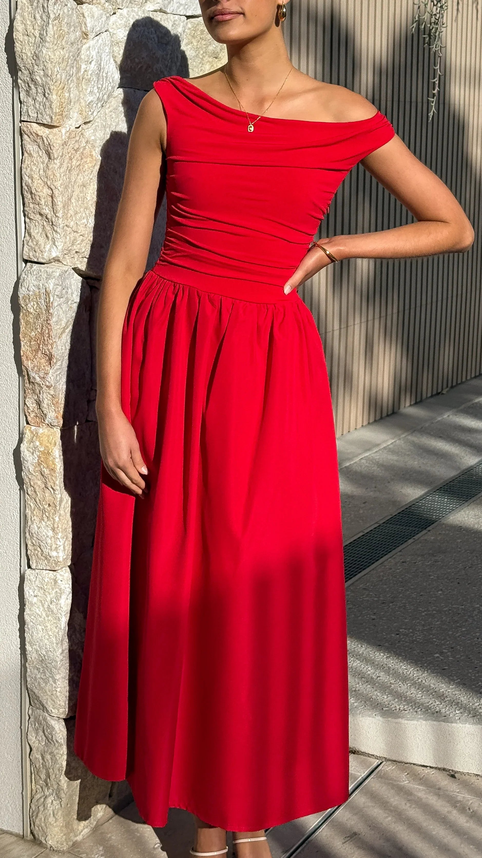 Immy Midi Dress - Red
