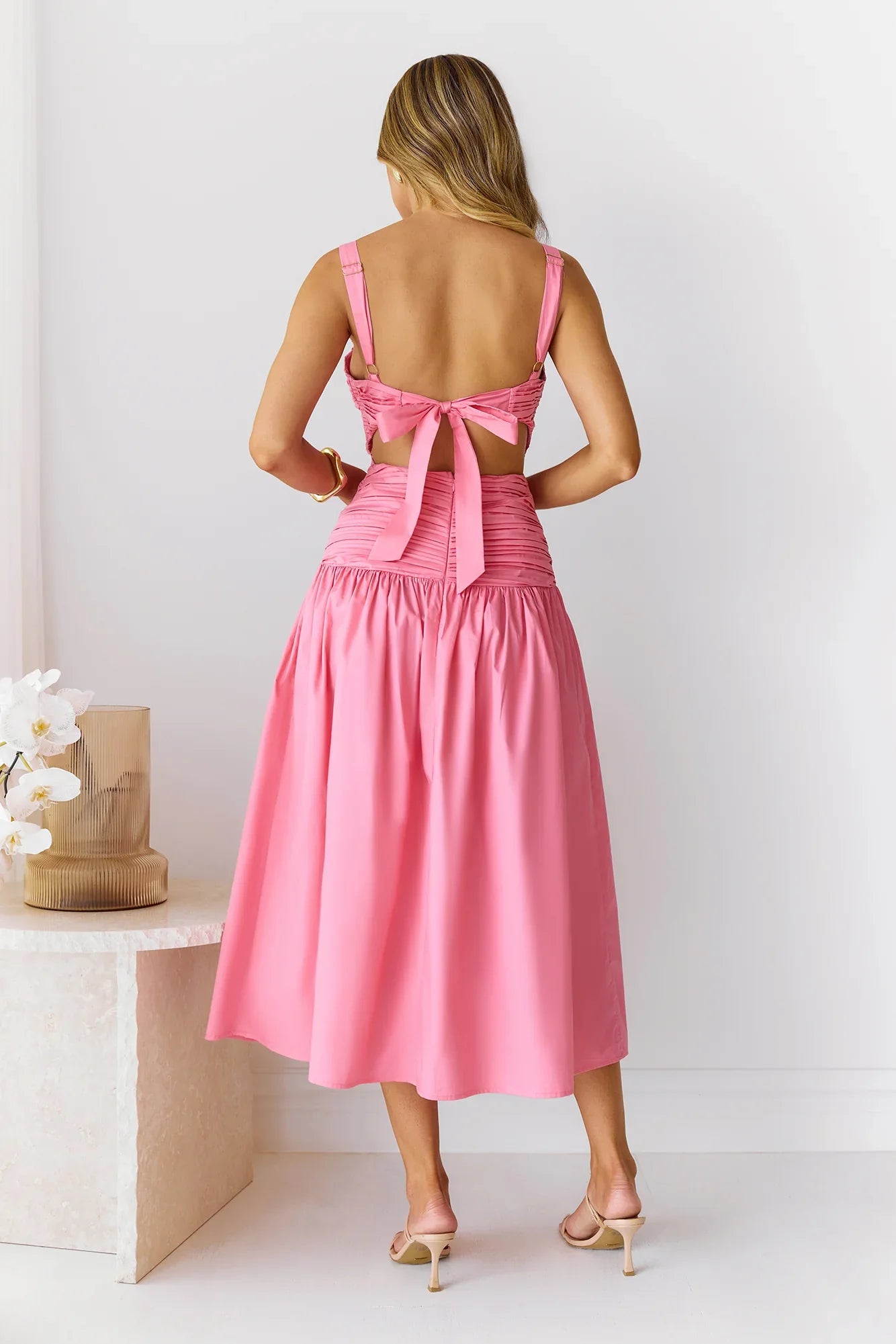 Sunny Vineyards Midi Dress Pink