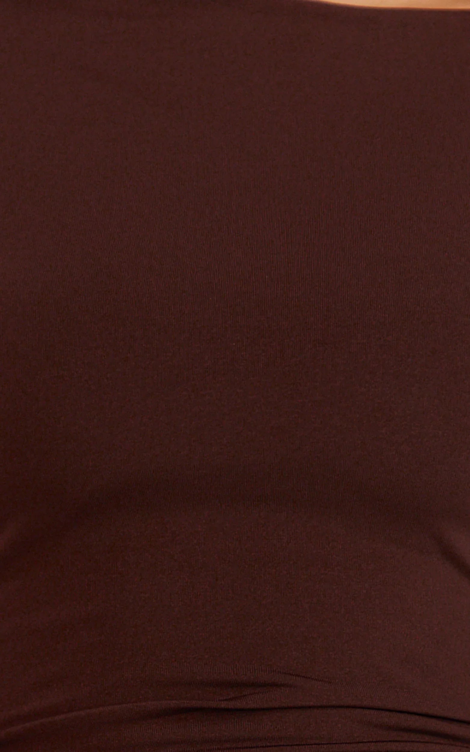 Primrose Mini Dress - Slash Neck Long Sleeve A Line Dress in Chocolate