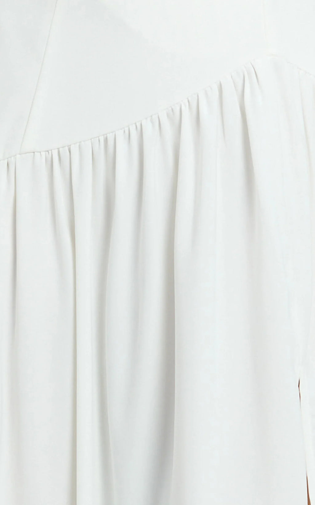 Nadiane Midi Dress - Strapless Asymmetric Drop Waist Dress in Off White