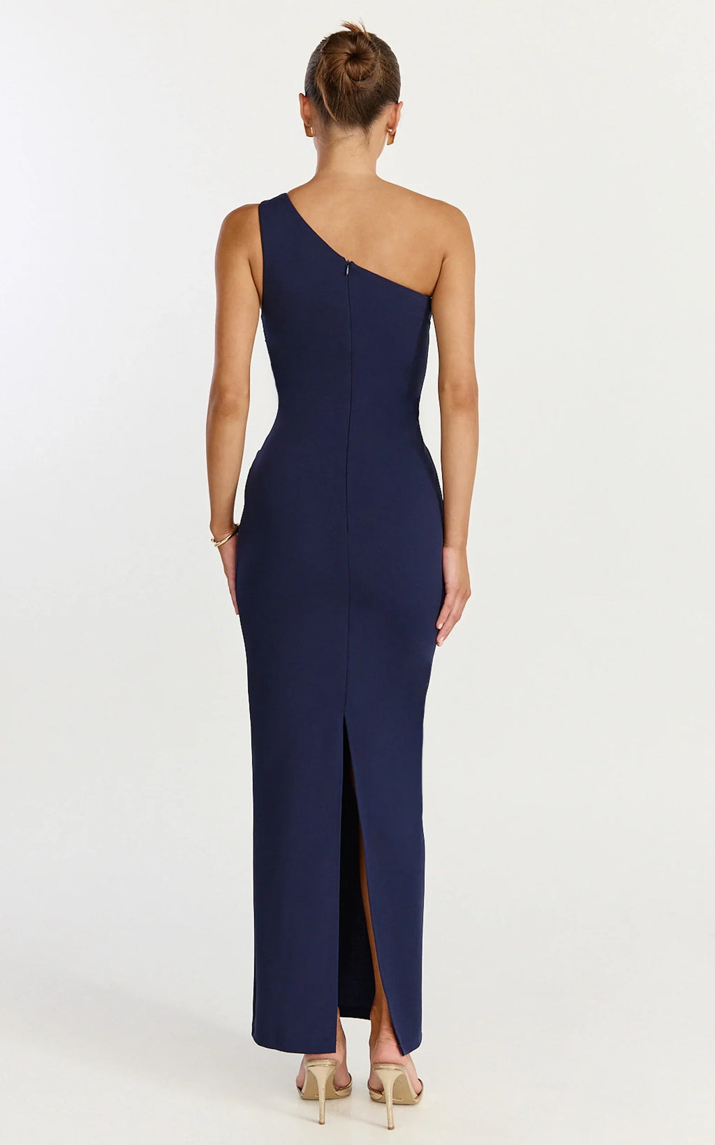 Criselda Maxi Dress - One Shoulder Maxi Dress in Navy