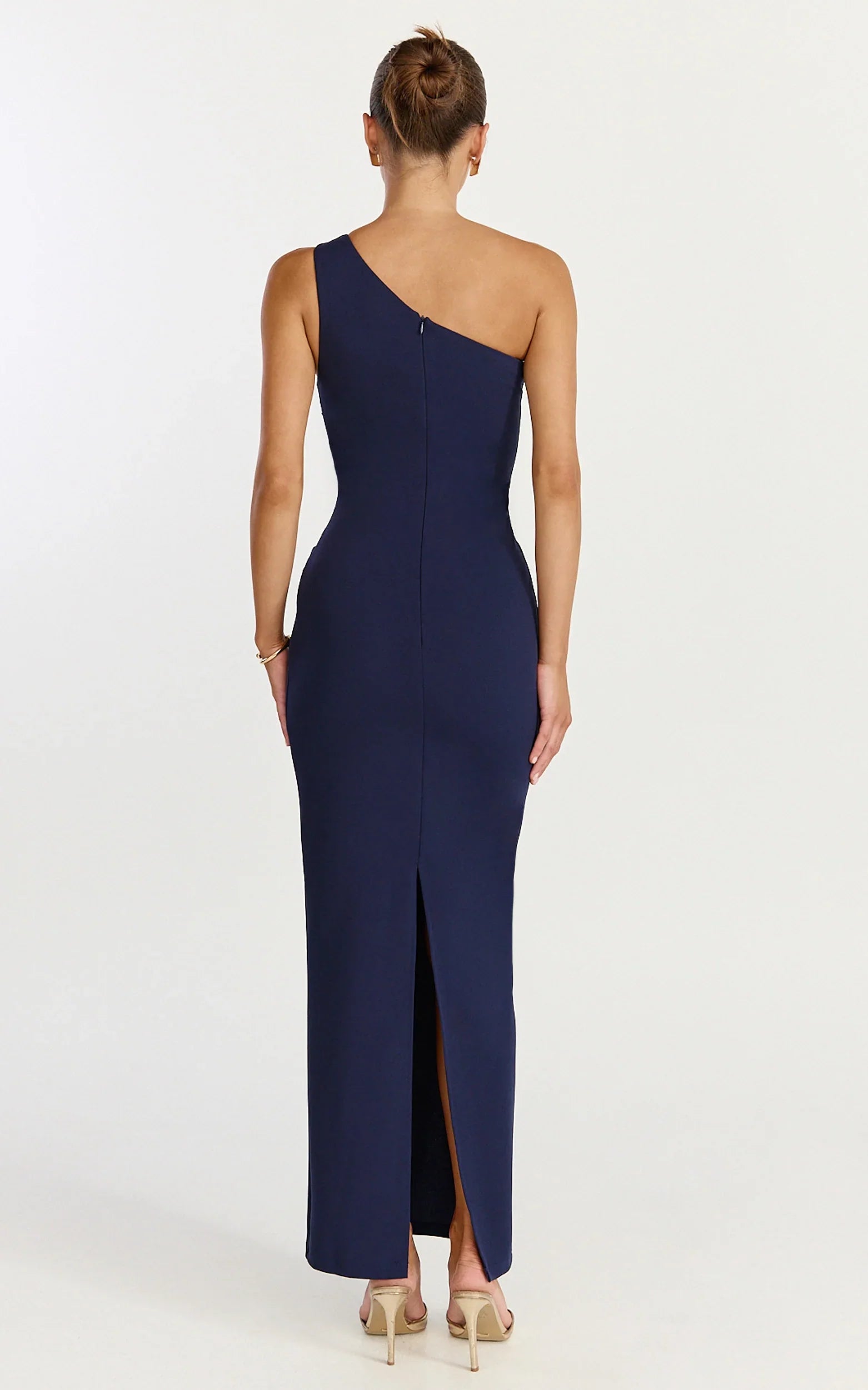 Criselda Maxi Dress - One Shoulder Maxi Dress in Navy