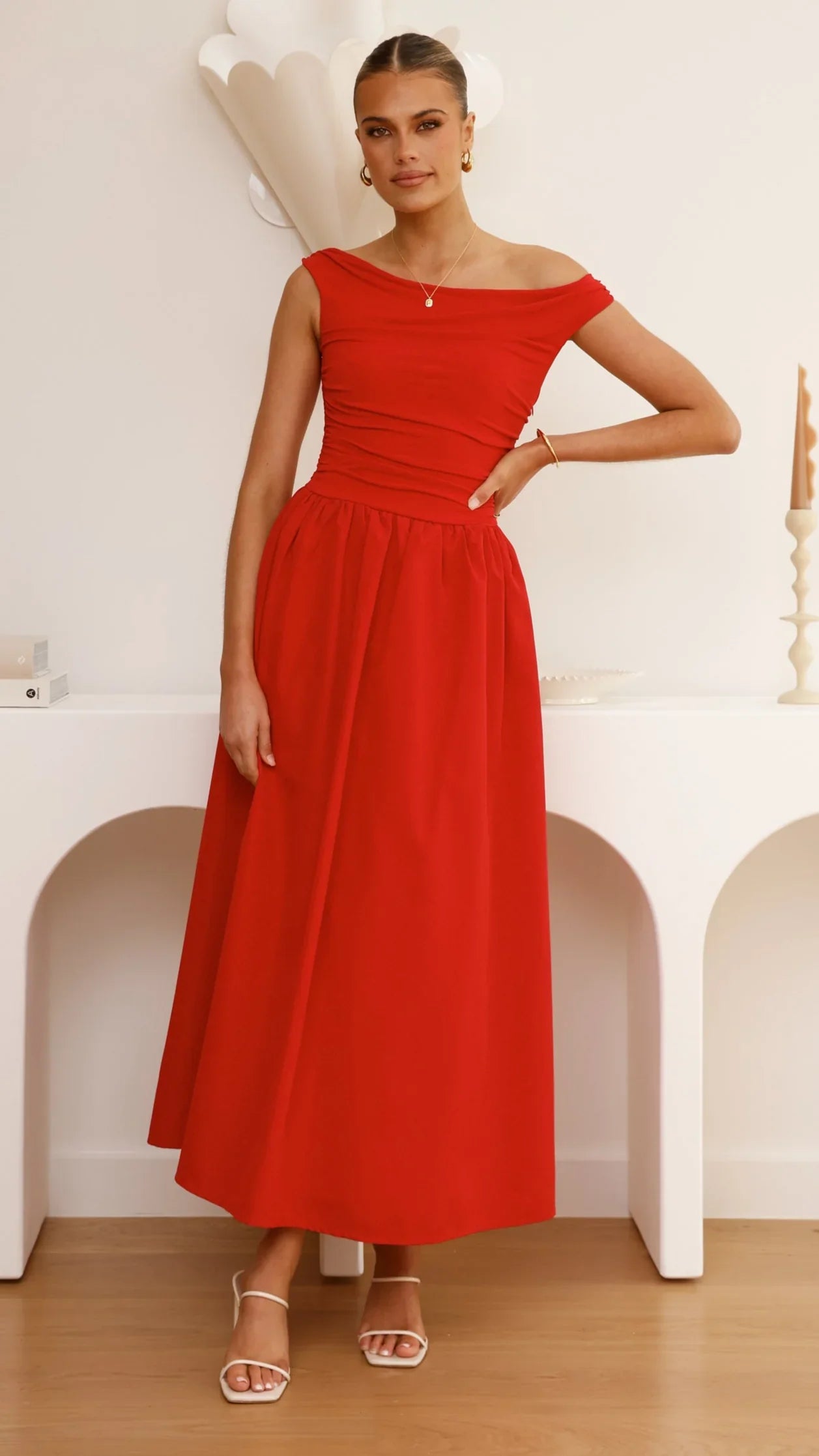 Immy Midi Dress - Red