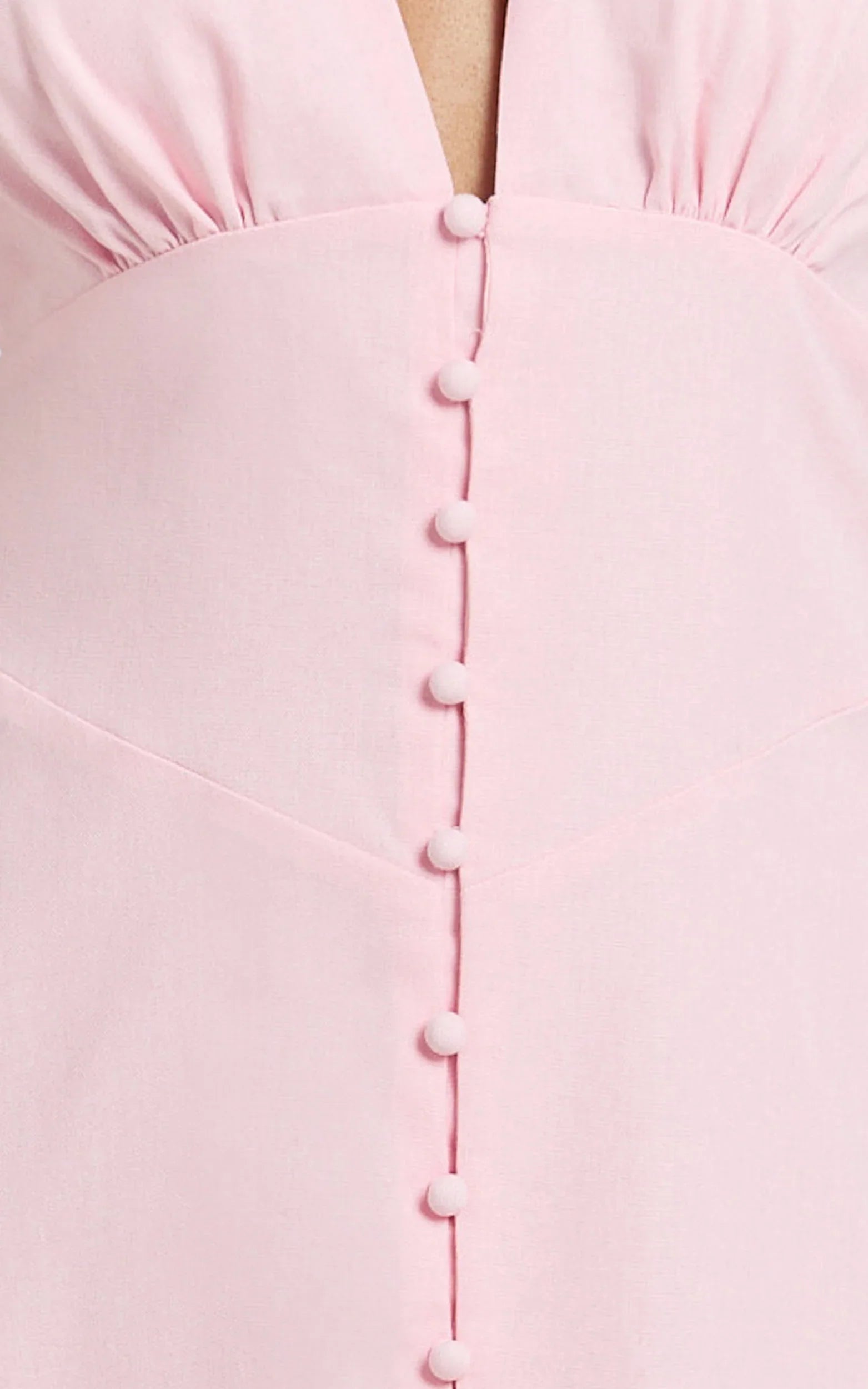 Beata Midi Dress - Plunge Halter A Line Dress in Pink