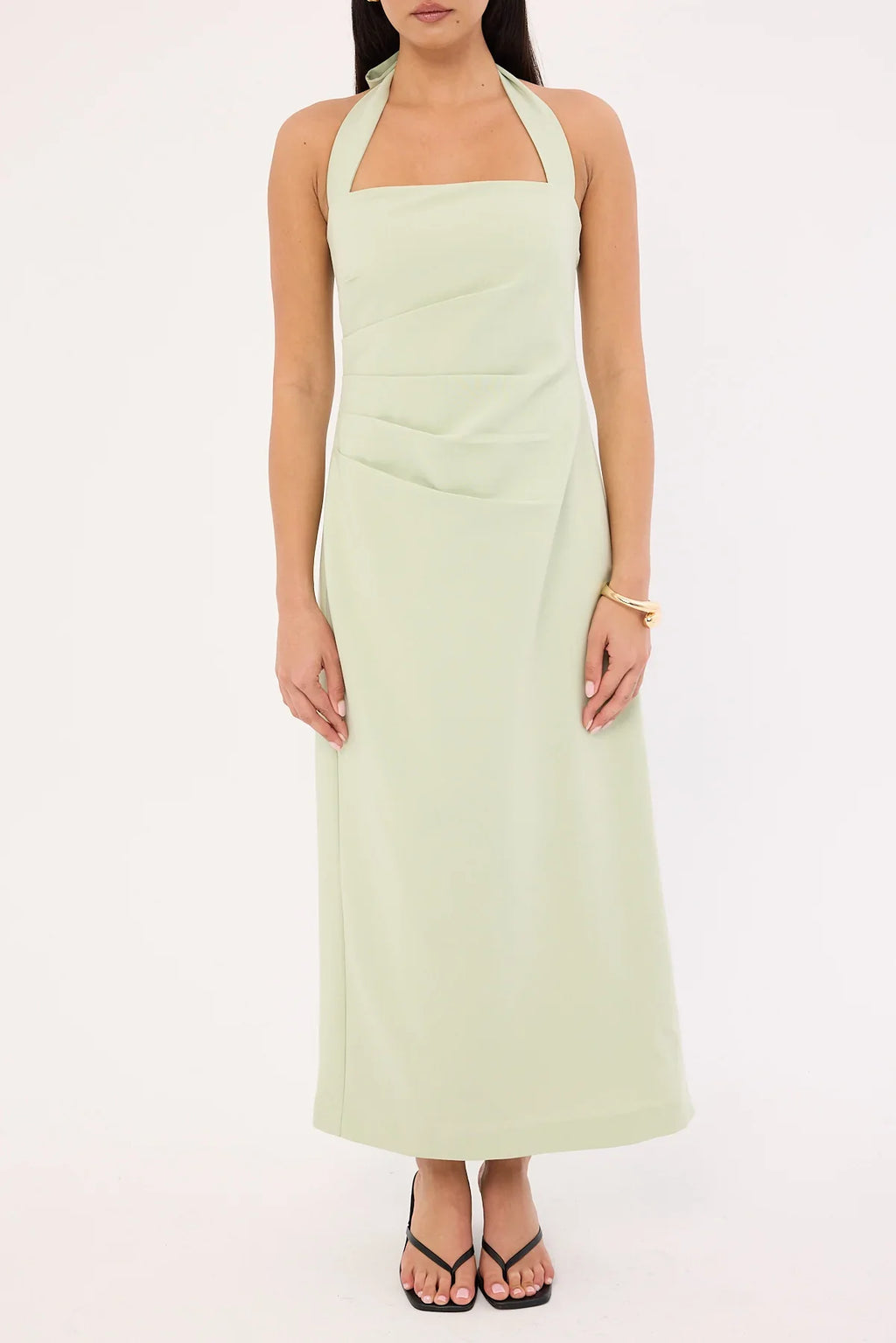 Perfect Stranger Lucette Halter Suiting Midi Dress Mint