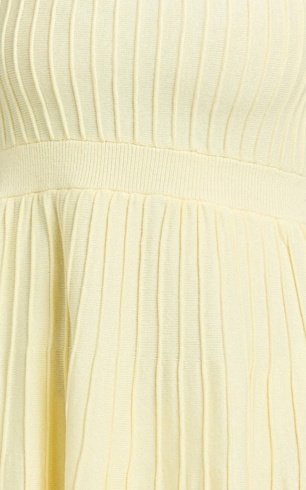 Donissa Mini Dress - Panelled Knit Mini Dress in Butter Yellow