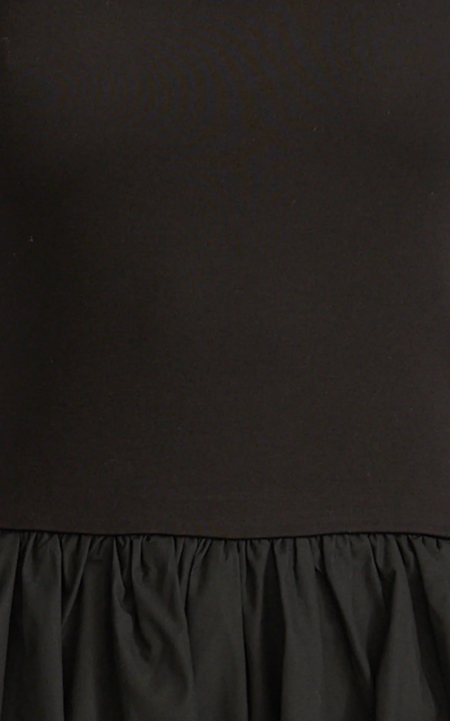 Jhamie Midi Dress - One Shoulder Contrast Skirt Dress in Black