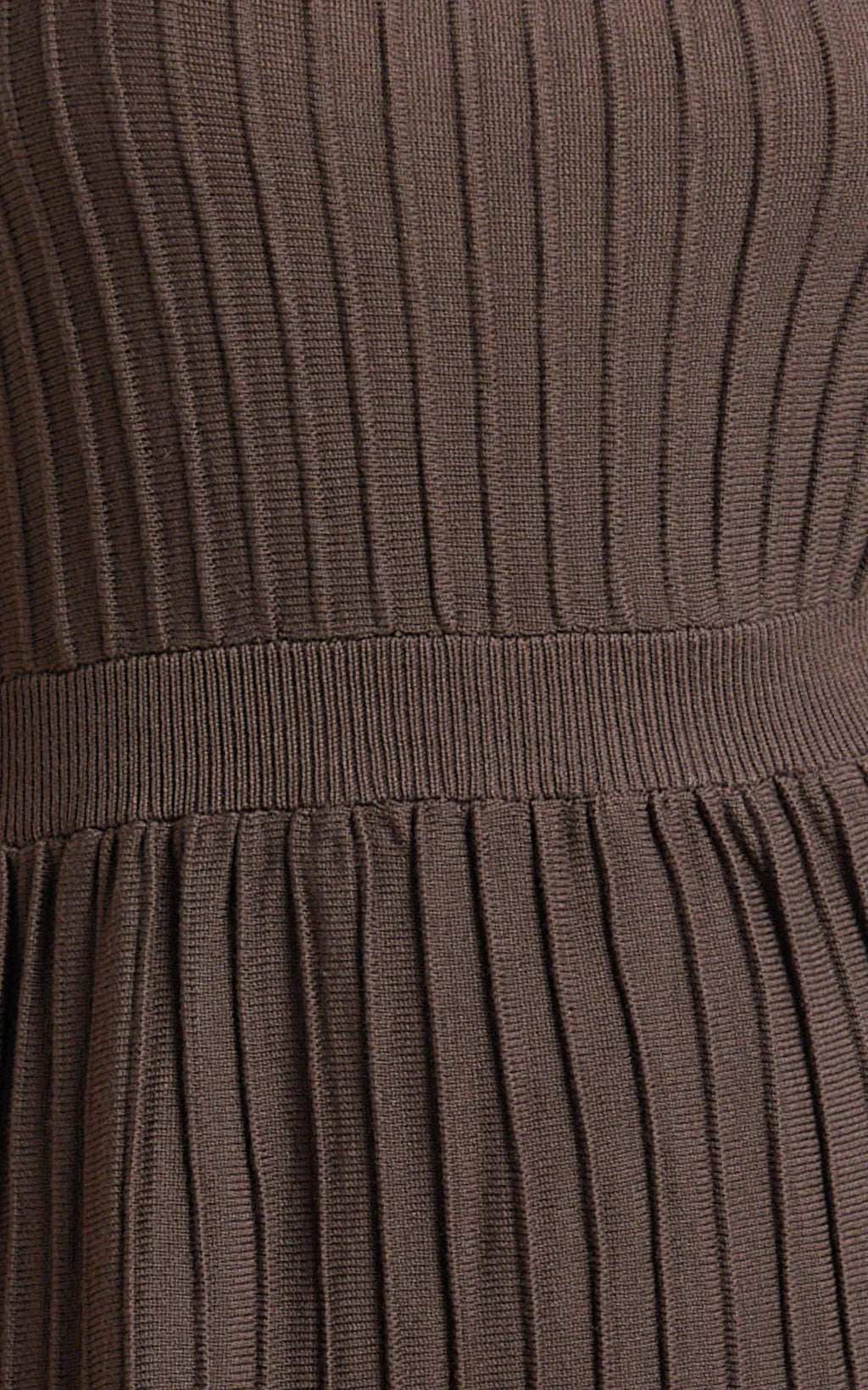 Donissa Midi Dress - Panelled Knit Dress in Chocolate