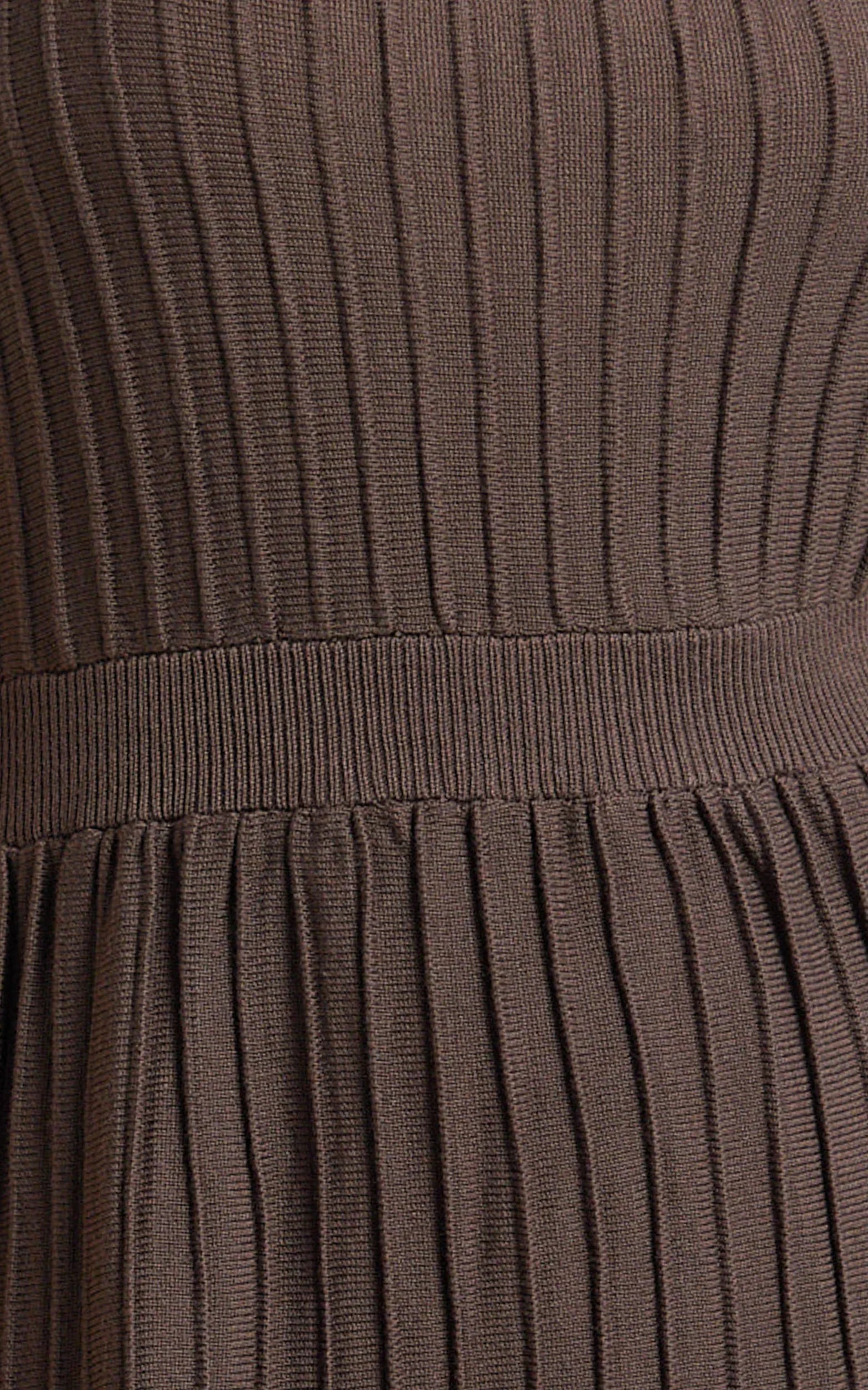 Donissa Midi Dress - Panelled Knit Dress in Chocolate