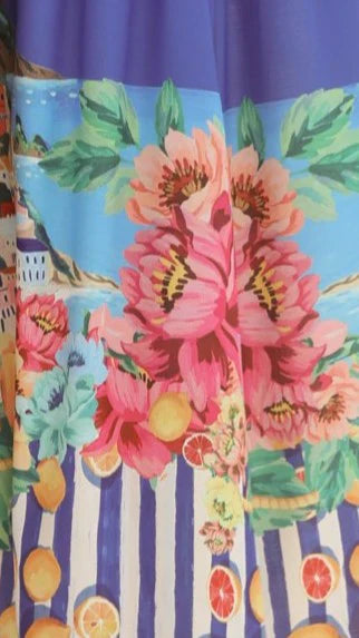 Bloom Maxi Dress - Positano Cobalt