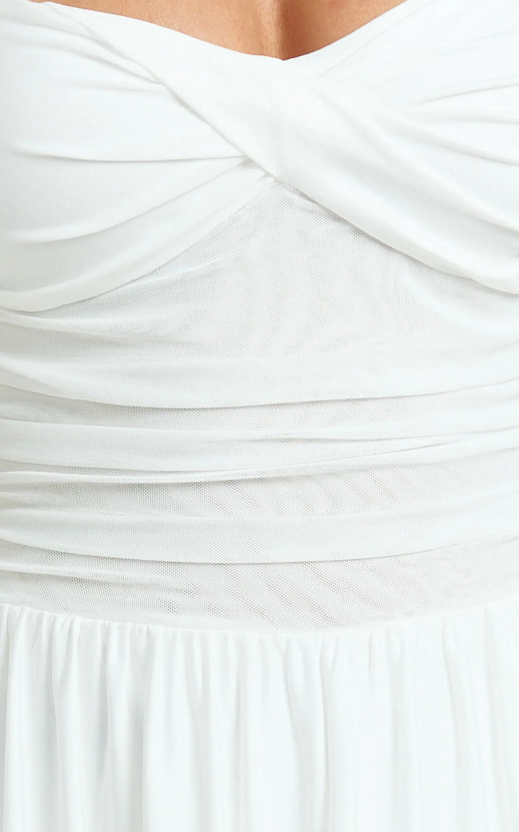 Adelia Maxi Dress - Jersey Halter Contrast Dress in White