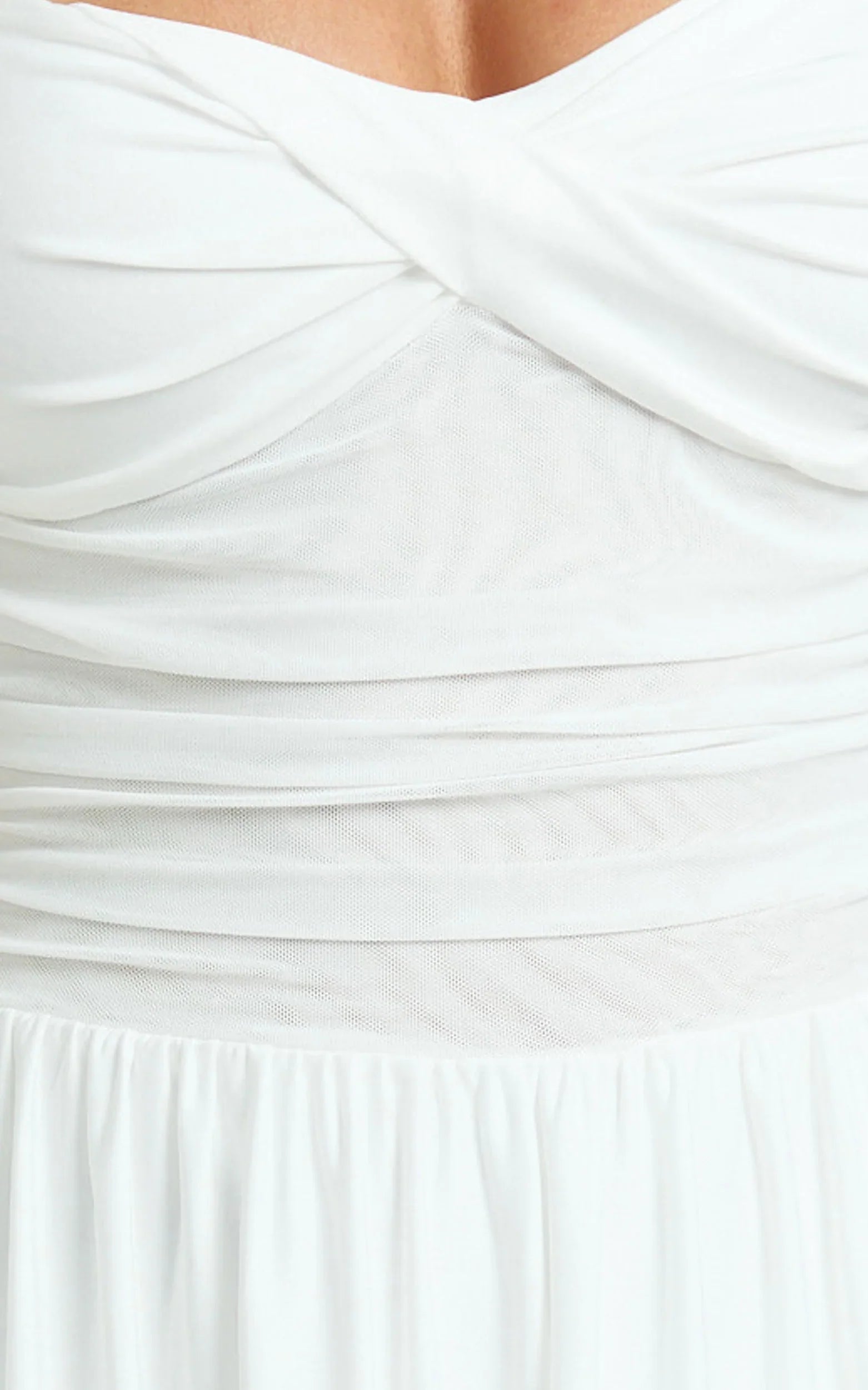 Adelia Maxi Dress - Jersey Halter Contrast Dress in White