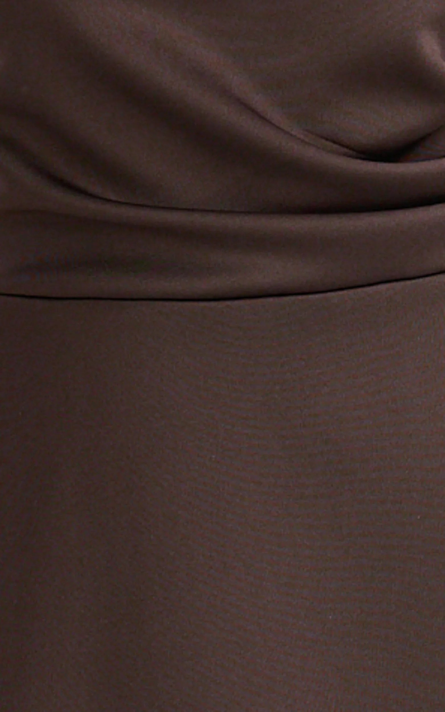 Macy Midi Dress - High Neck A Line Dress in Chocolate