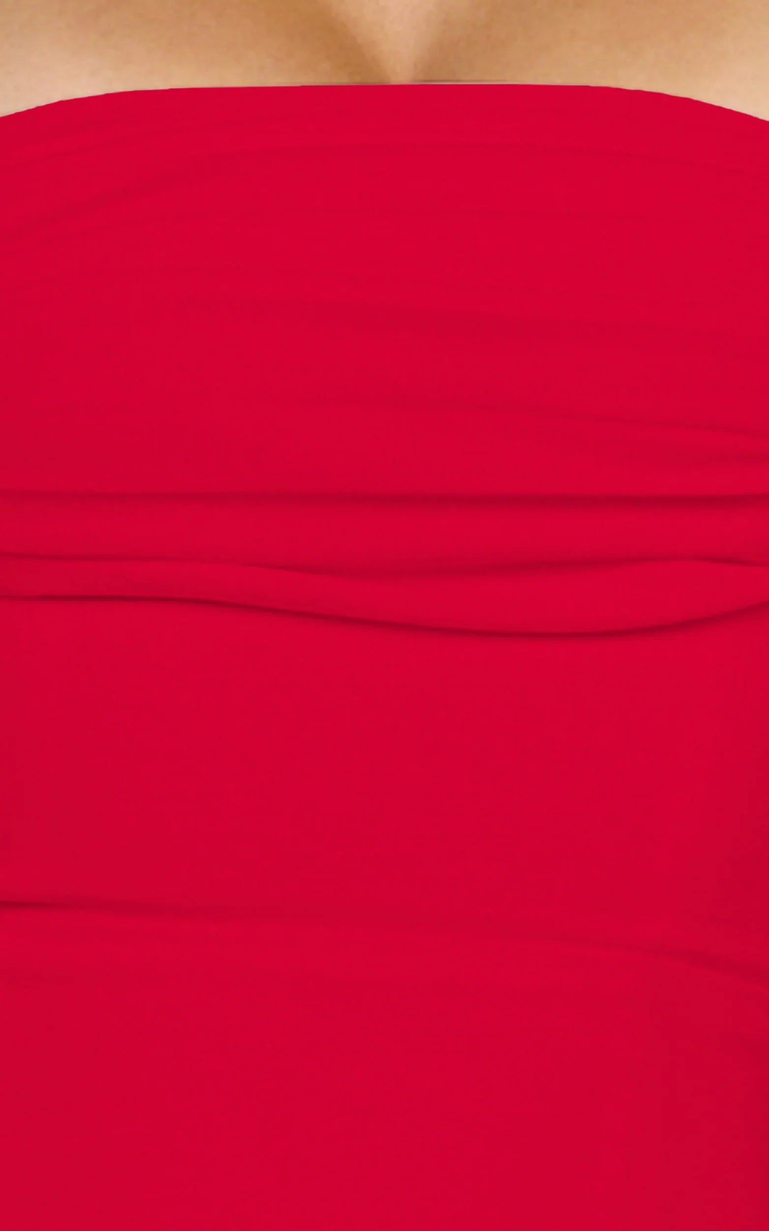 Inez Mini Dress - Gathered Bust A Line Shoulder Tie Dress in Red