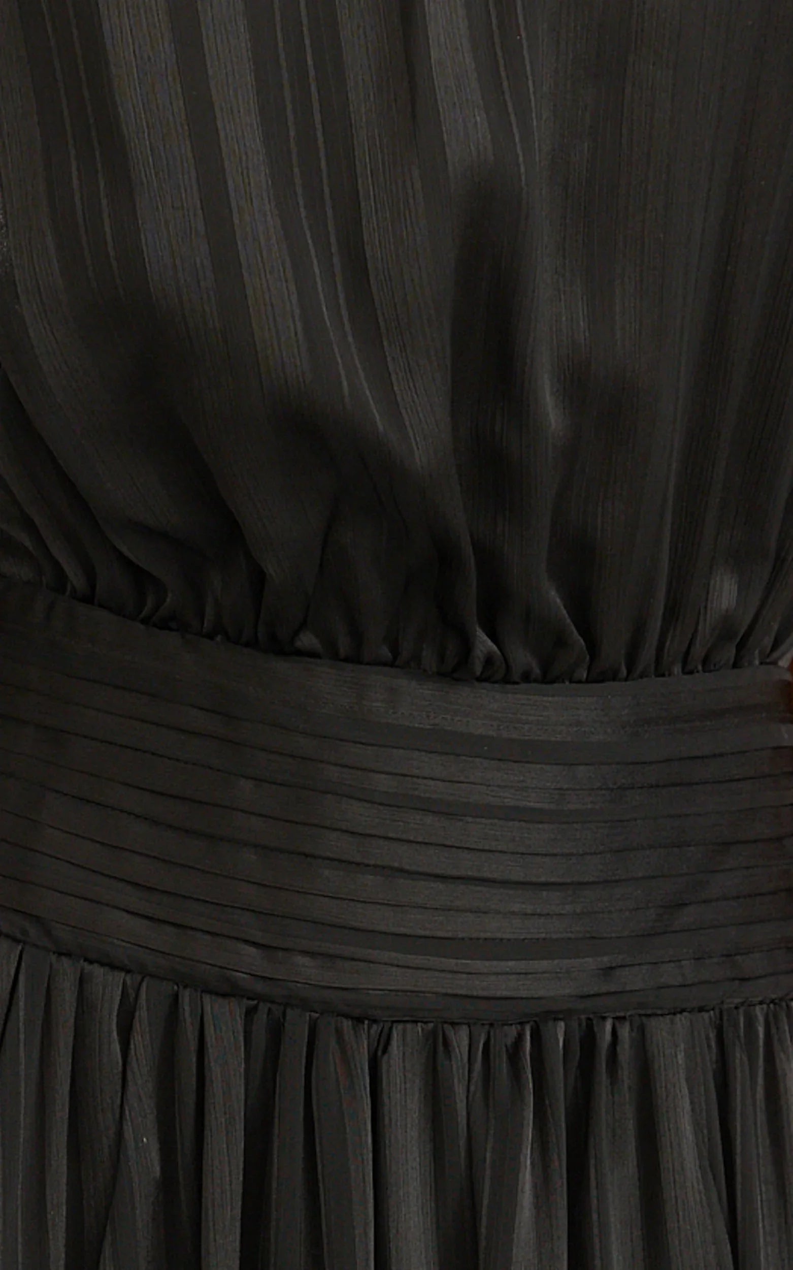 Mirabelle Maxi Dress - Scarf Neck Backless High Low Dress in Black