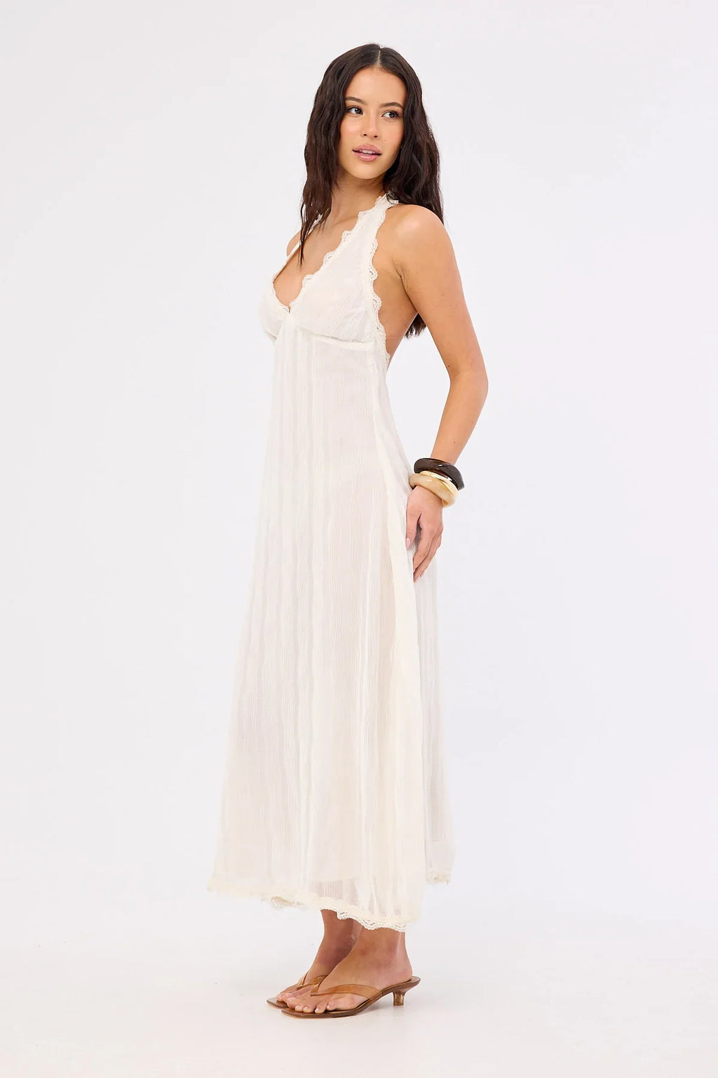 Lioness Stars Align Midi Dress Cream