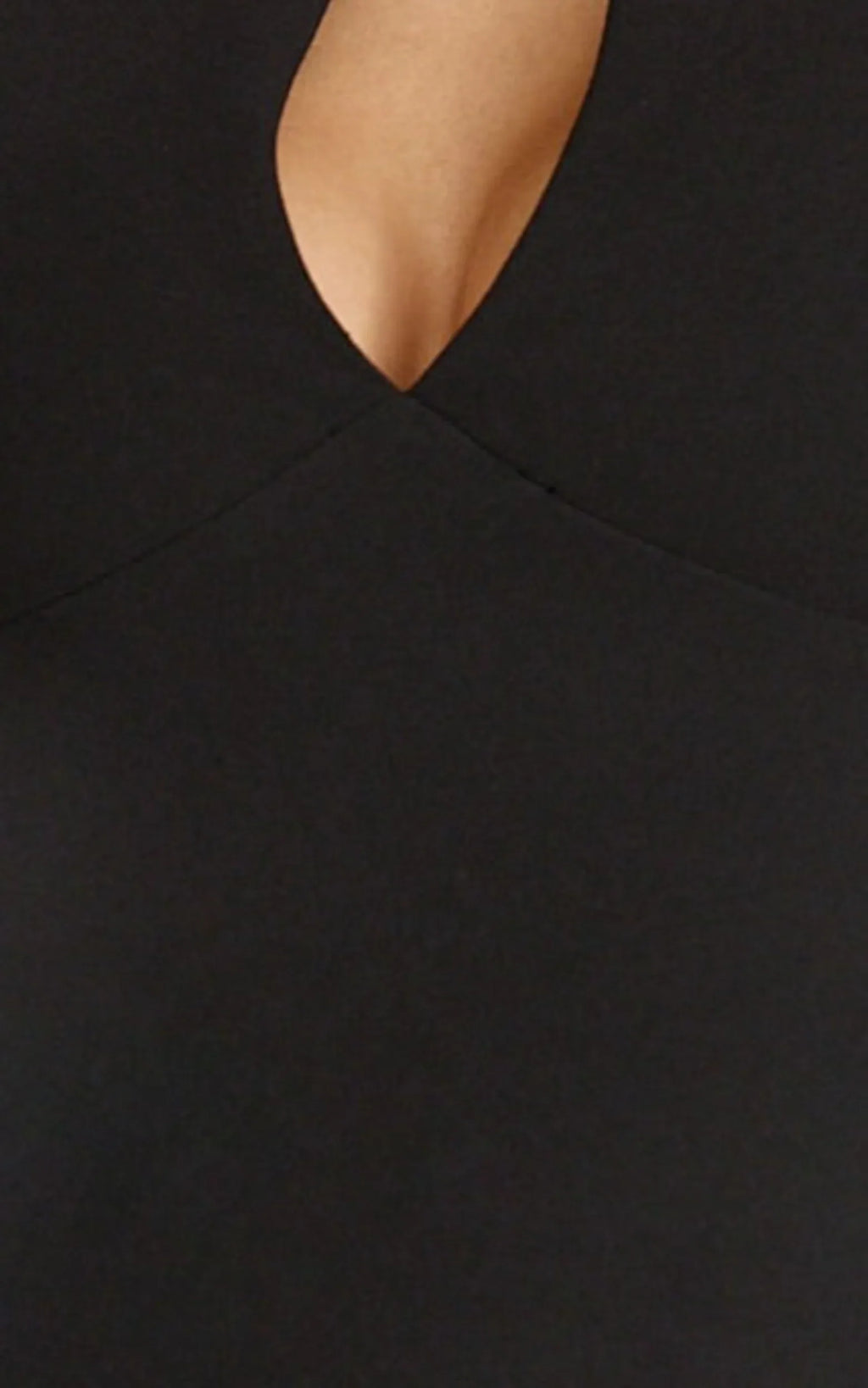 Cassienne Midi Dress - High Neck Keyhole Cut Out Bodycon Midi Dress in Black