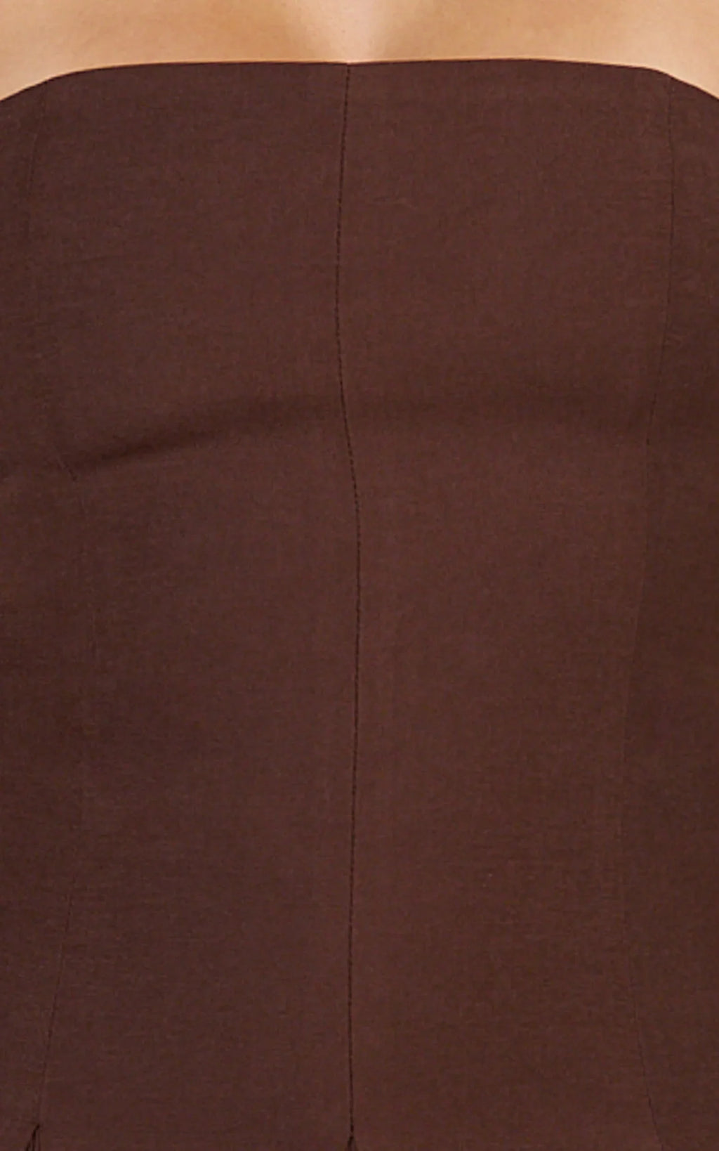 Kalliste Mini Dress - Strapless Godet Pleat Fit And Flare Dress in Chocolate