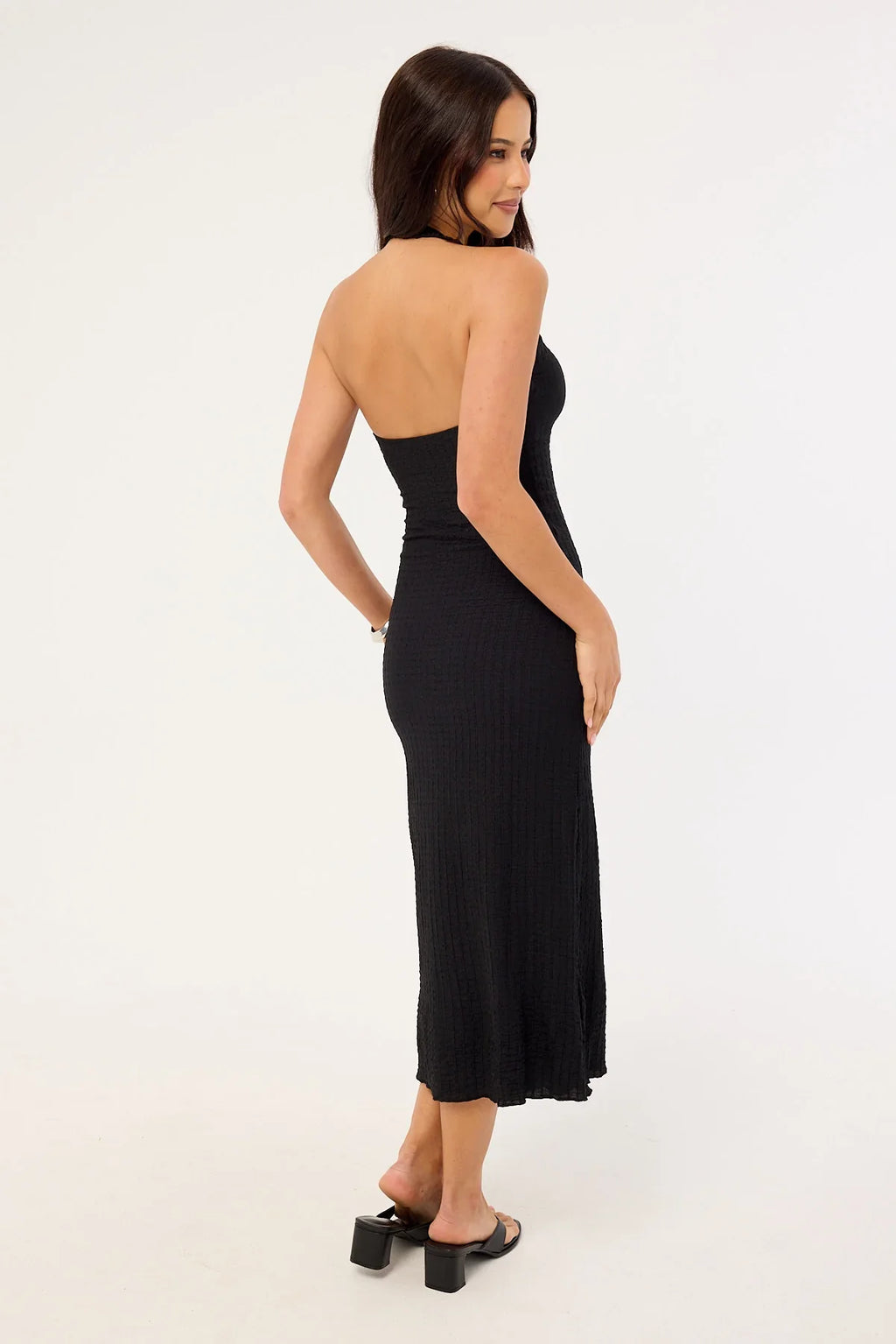 Perfect Stranger Winnie Halter Midi Dress Black