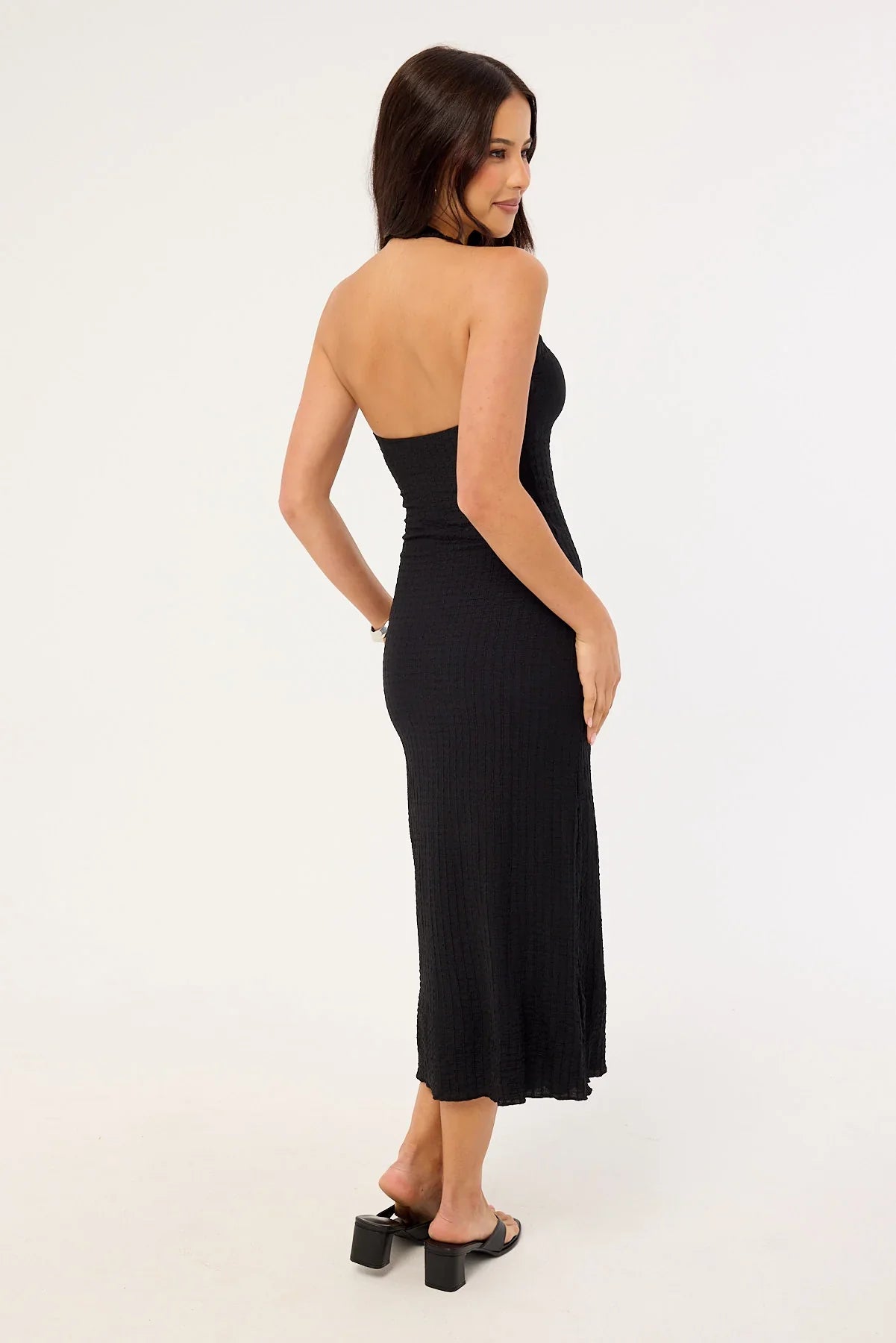Perfect Stranger Winnie Halter Midi Dress Black