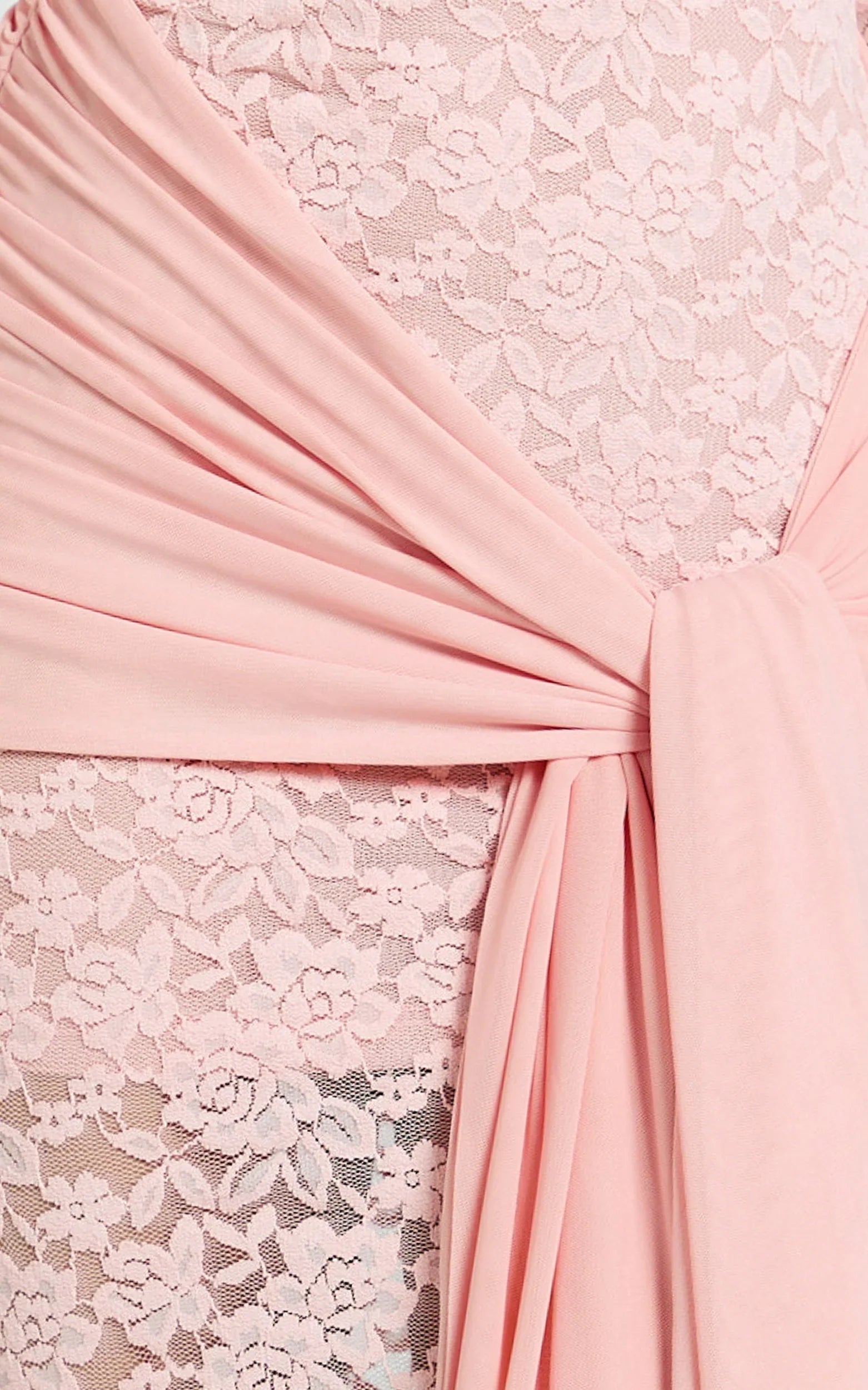 Sandra Midi Dress - Off The Shoulder Sash Bodycon Dress in Pink