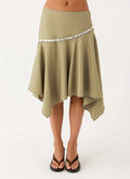 Zafira Midi Skirt - Pale Olive