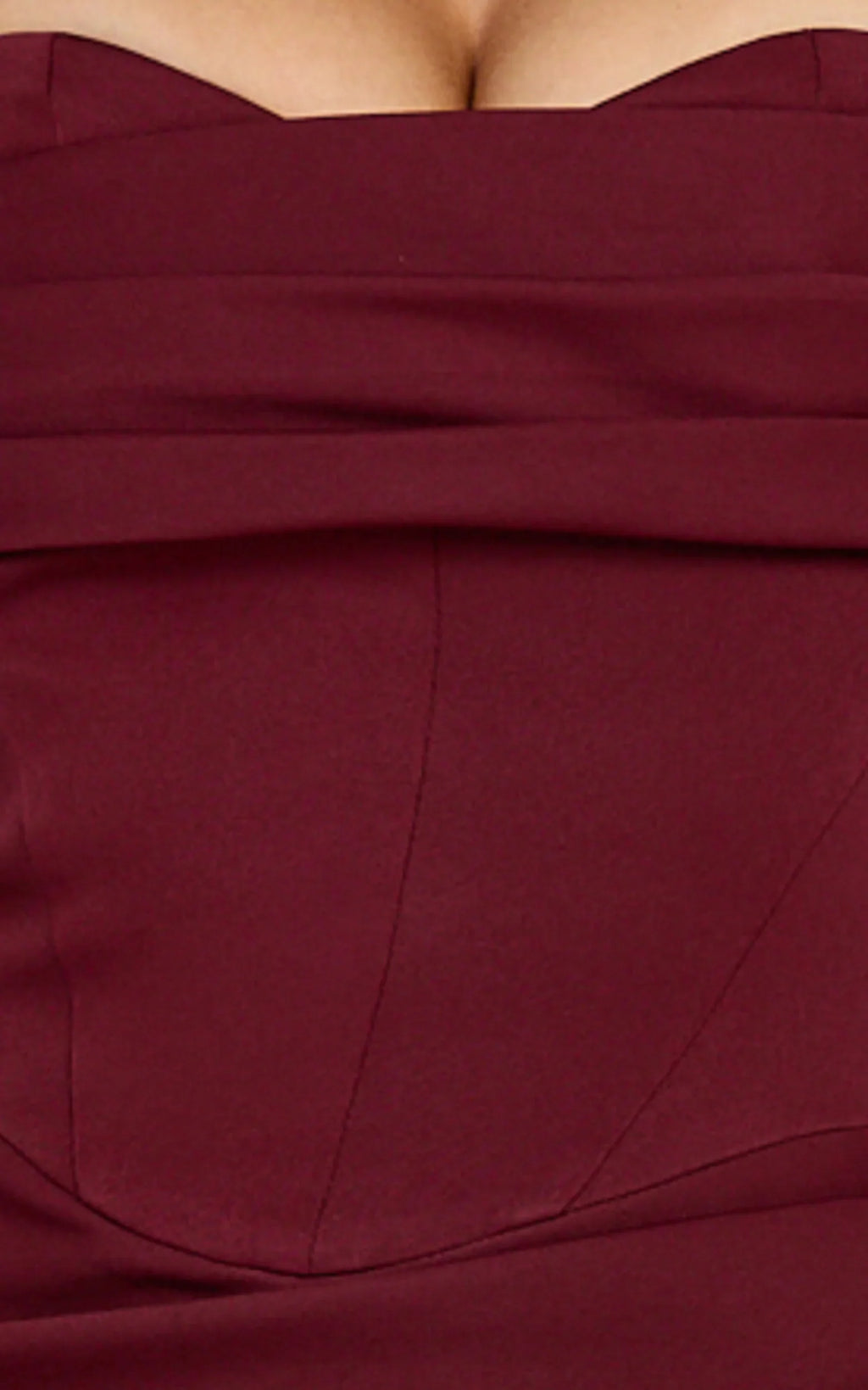 Zinnia Maxi Dress - Gathered Bust Side Split Dress in Wine