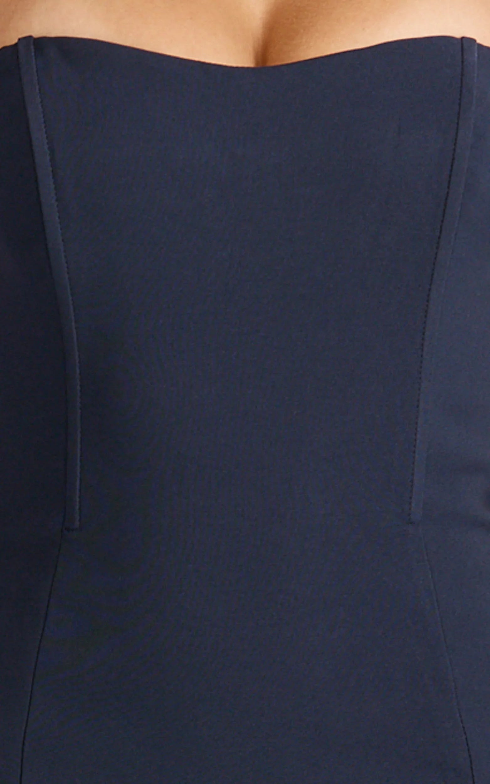 Jocelyn Maxi Dress - Strapless Ruched Fit And Flare Dress in Navy