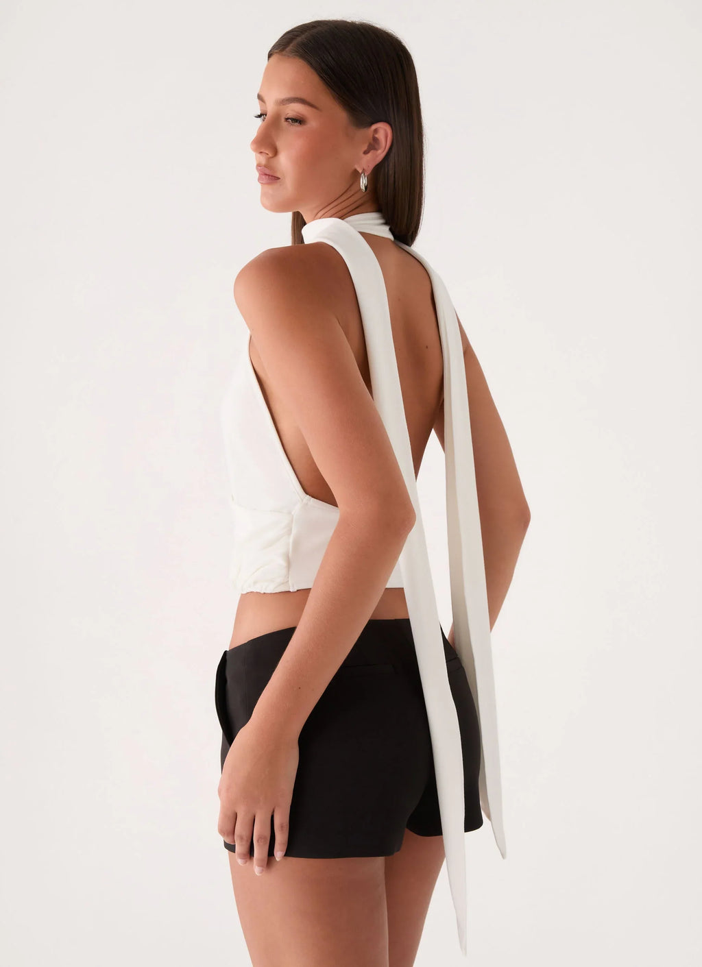 Lynna Scarf Top - White