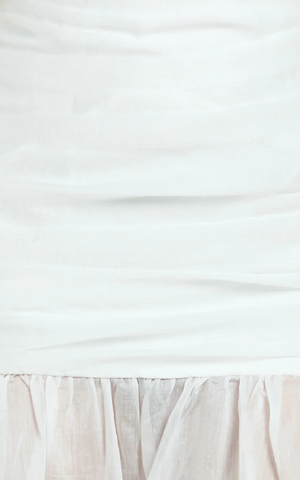 Mackenzie Midi Dress - Tipped Shoulder Drop Waist Full Gathered Skirt Dress in White