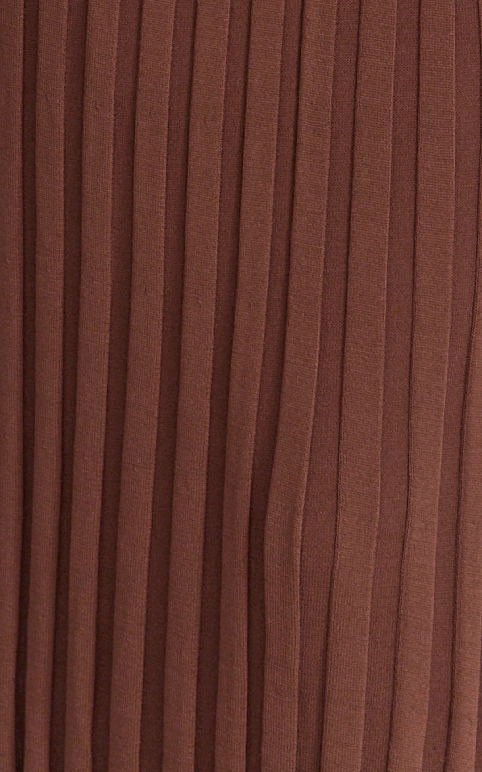Astra Maxi Dress - V Neck Long Sleeve Knit Dress in Chocolate