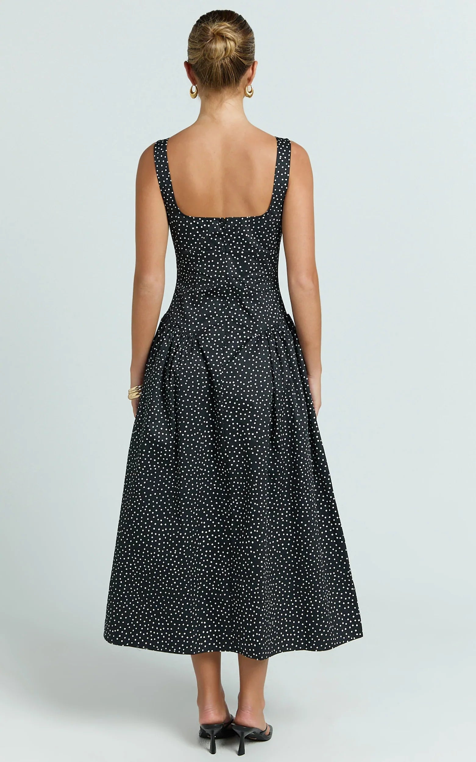 Lioness - Luna Rosa Midi Dress - In Noir Polka