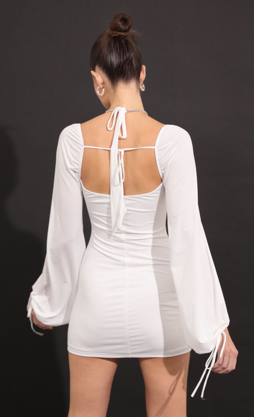 Long Sleeve Bodycon Dress in White