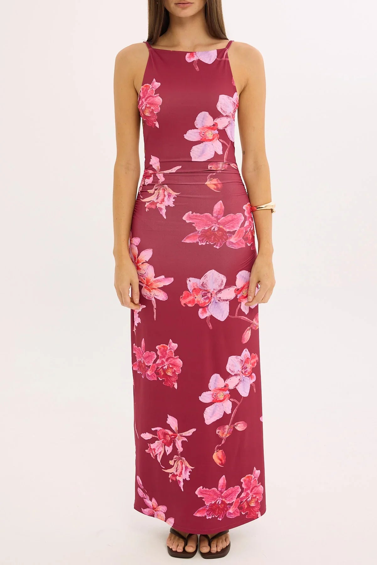 Luck & Trouble Esme Lani Split Midi Dress Floral Print