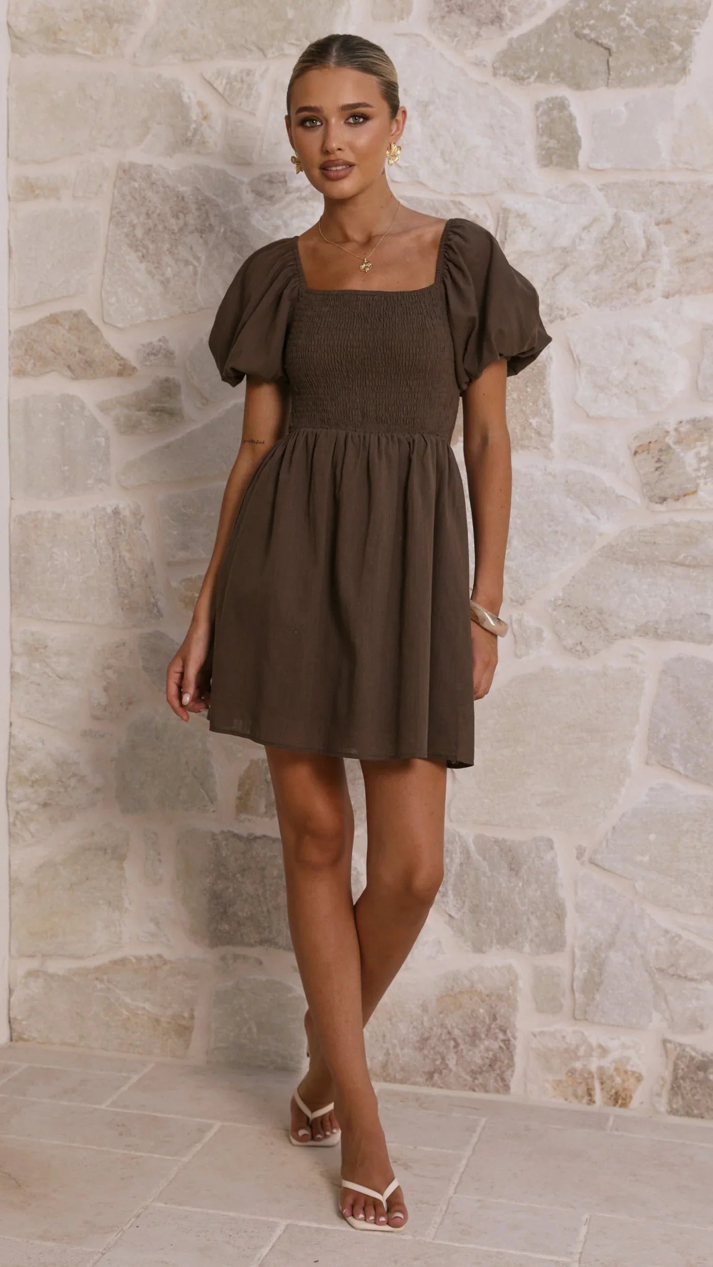 Marissa Mini Dress - Brown