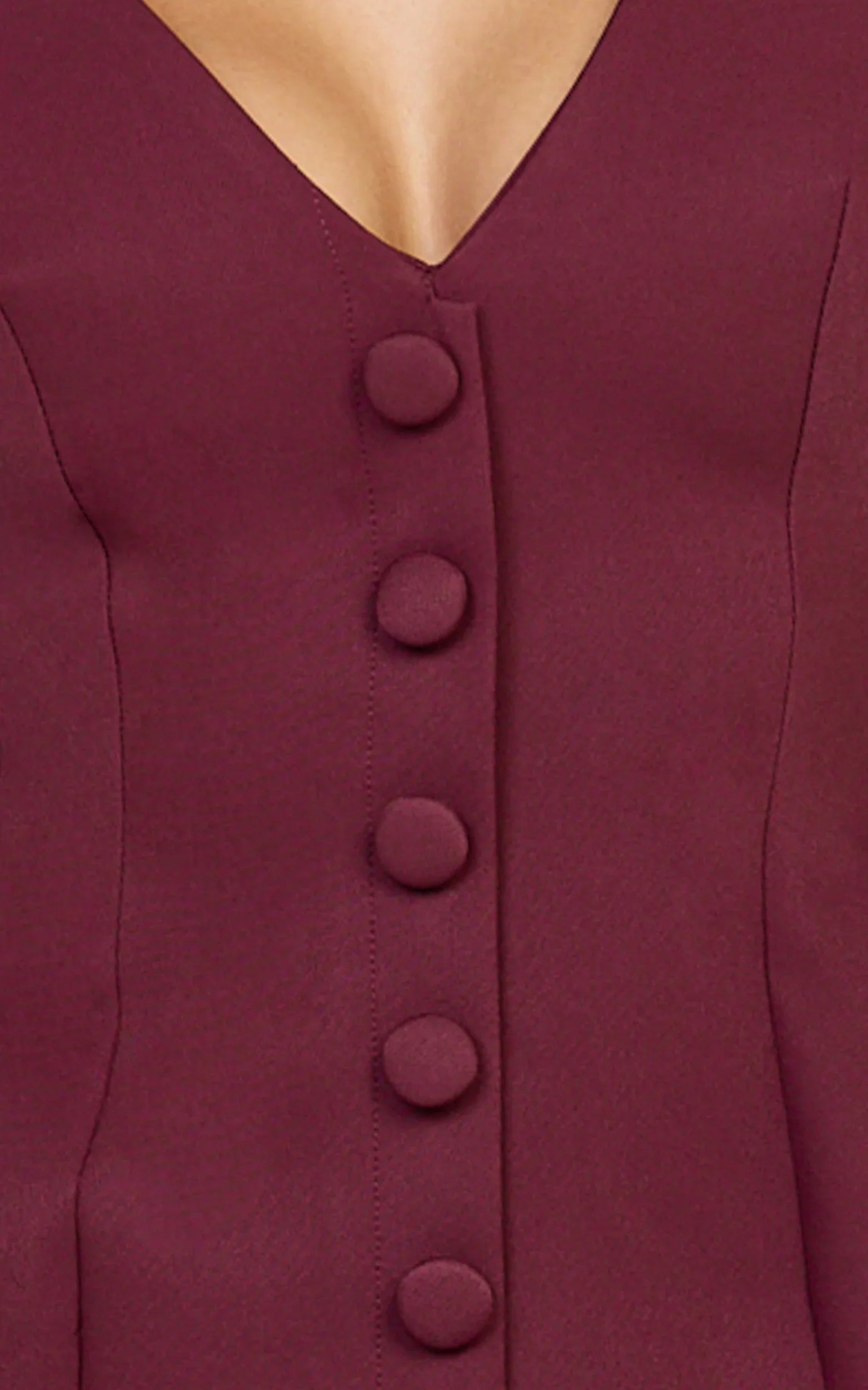 Lavender Mini Dress - Wide Neck Button Down Blazer Dress in Wine