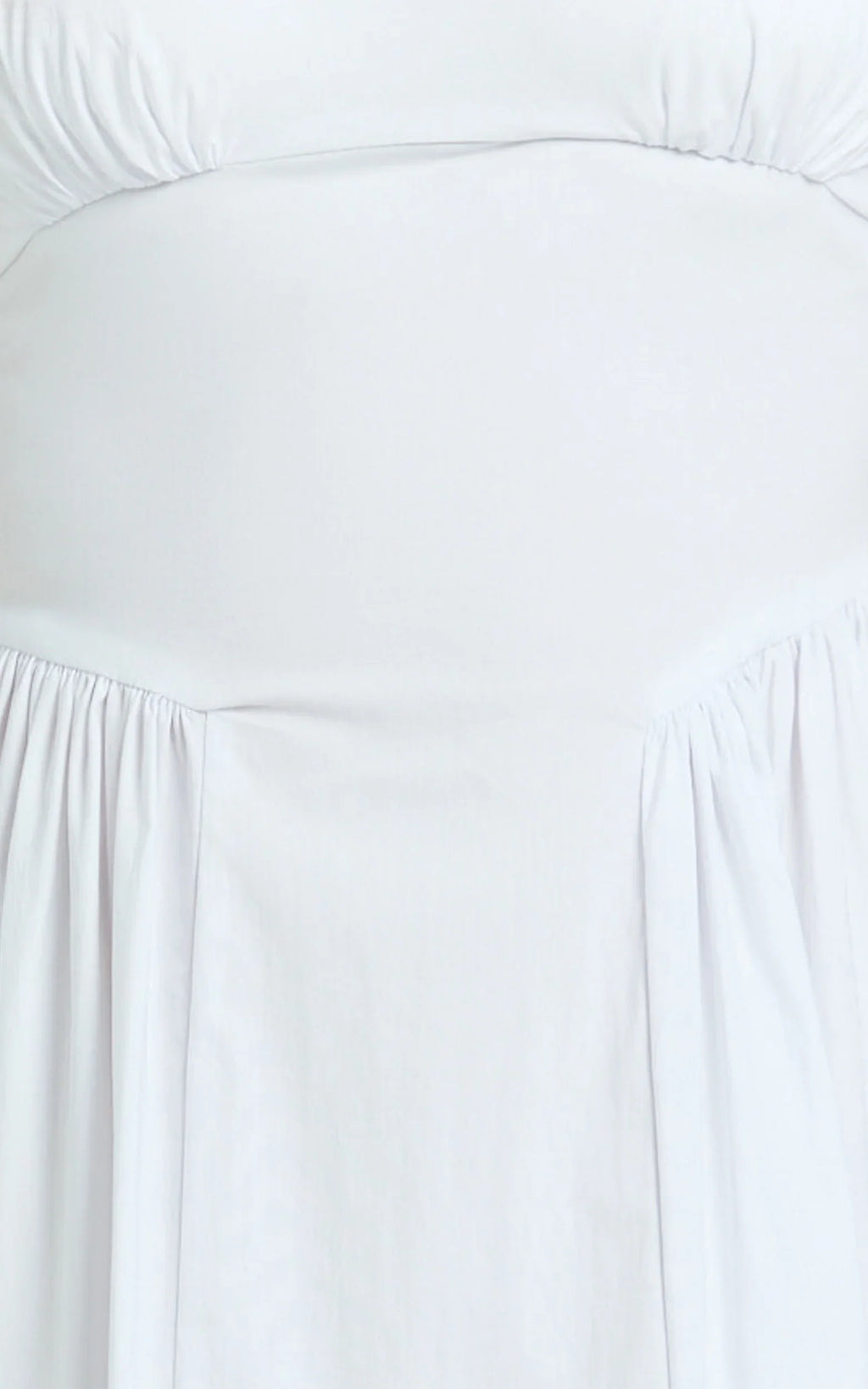 Donatella Midi Dress - Ruched Bust Fit And Flare Dress in White