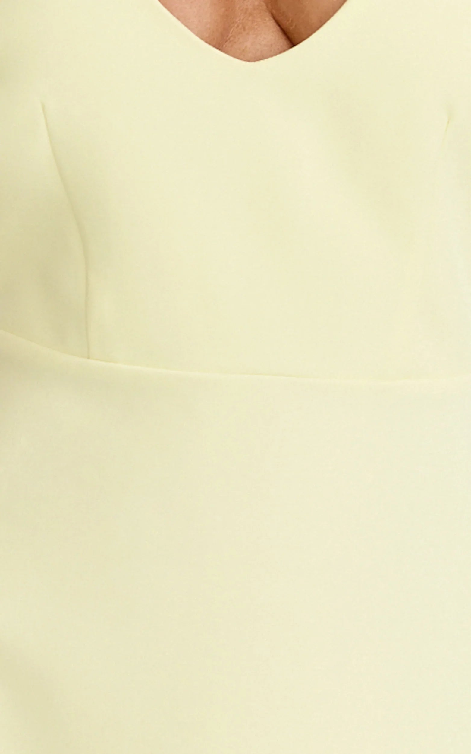 Leilani Midi Dress - Plunge Neck Hardware Fit and Flare Dress in Lemon