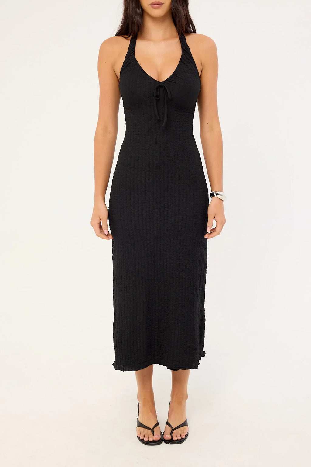 Perfect Stranger Winnie Halter Midi Dress Black