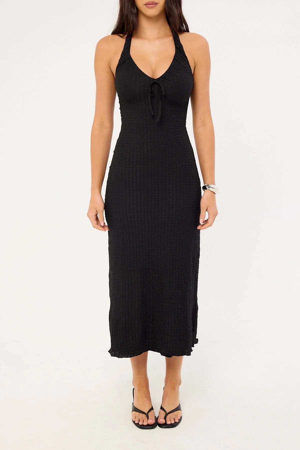 Perfect Stranger Winnie Halter Midi Dress Black