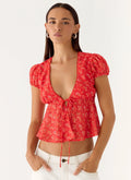 Ailani Top - Magenta Red Rose
